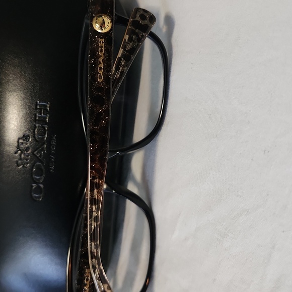 Coach Black Rectangular Glasses with Screen Protection - Picture 2 of 4